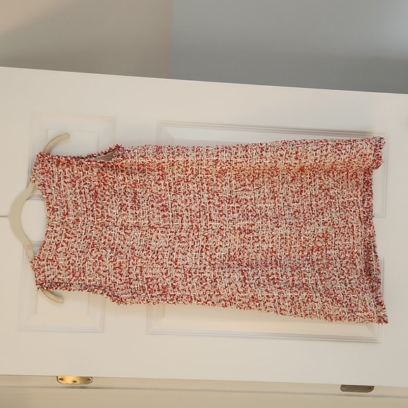 Ann Taylor Red/Black/White Fringe Tweed Dress Size 6 - Picture 5 of 5